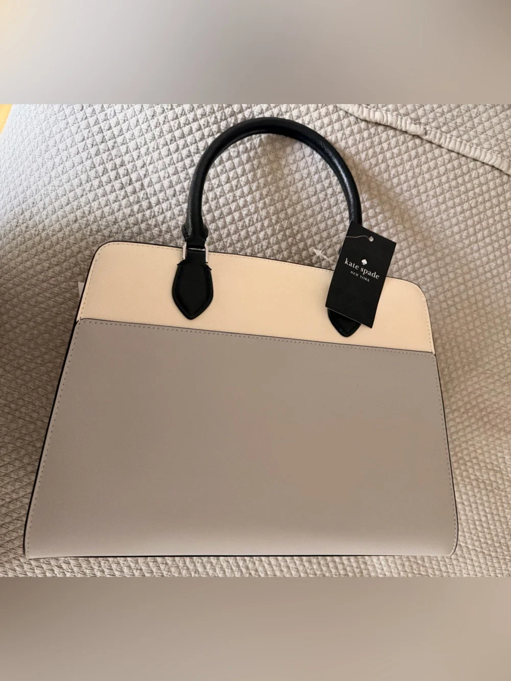 kate spade Two-Tone Black, White & Light Gray Satchel
